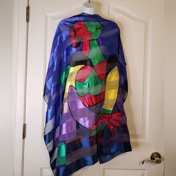 Large Picasso Abstract Art Scarf - Picture 2 of 3